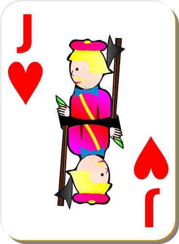 Jack of Hearts gaming card vector drawing