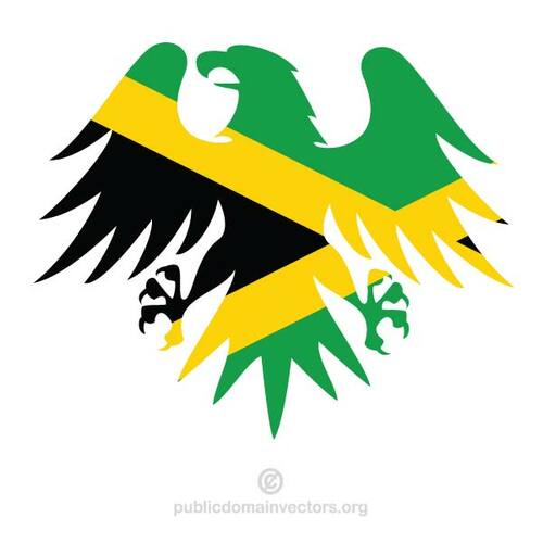 Águia com bandeira da Jamaica