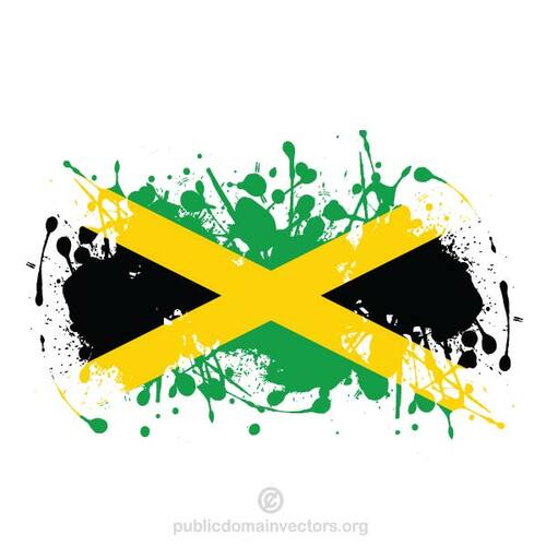 Drapeau jamaïcain en éclaboussures d’encre