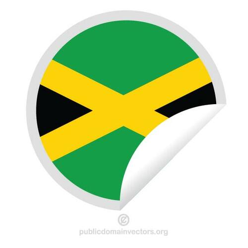 Jamaika bayrağını etiket yuvarlak