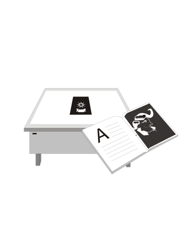 Стол и книгу рядом с векторной графики