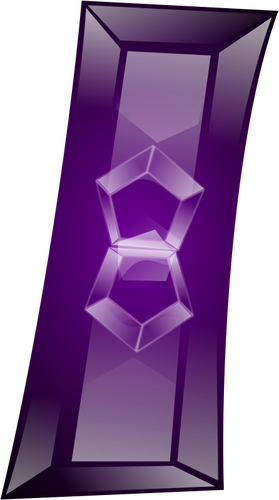 矩形形状紫色宝石矢量绘图