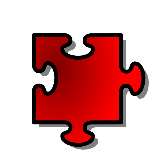Červená jigsaw puzzle
