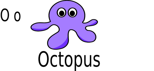 Фиолетовый Осьминог векторное изображение