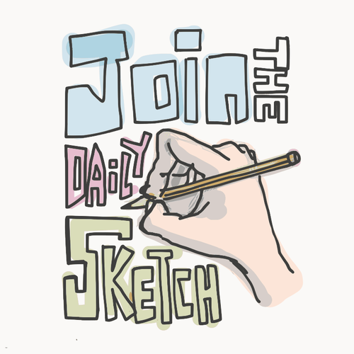 Vector image of join the daily sketch poster