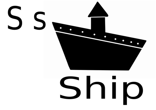 S בתמונה וקטורית הספינה