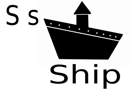 S for ship vector image