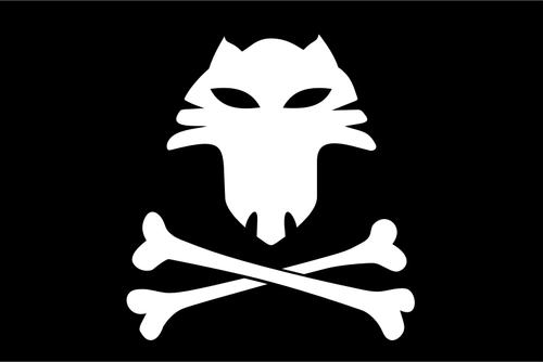 Bandeira de pirata gato