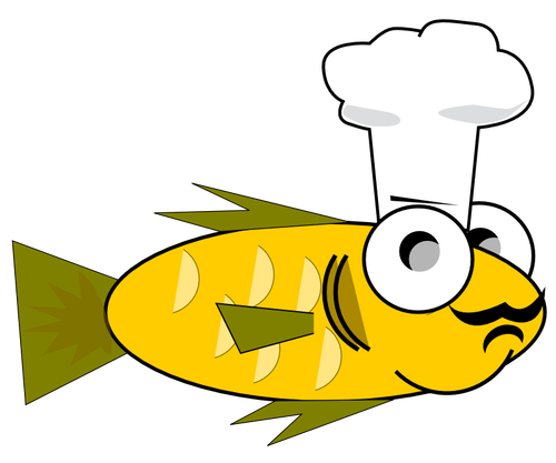 שף דגים בתמונה וקטורית