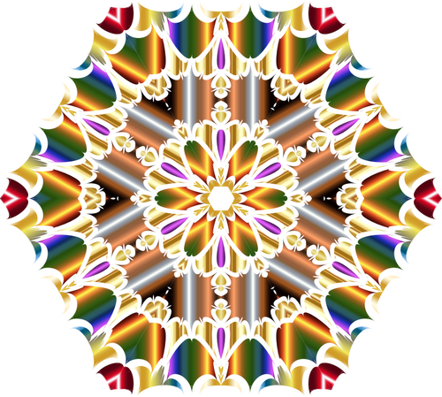 Clip-art vector de hectagonal flor de néon