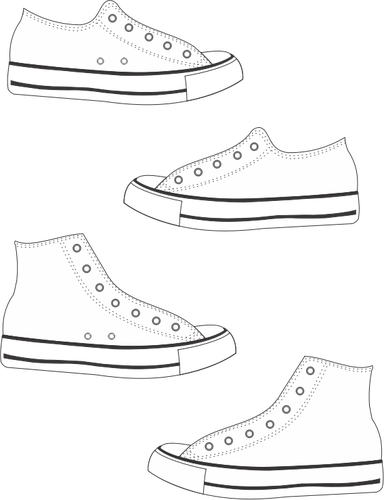 Keds के जूते और जूते वेक्टर छवि