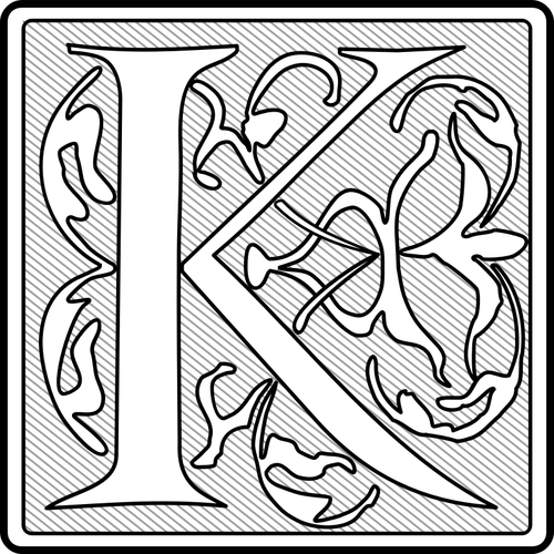 Vector graphics if light letter K calligraphy