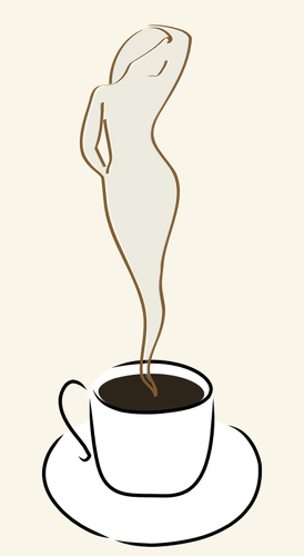 Vector clip art of woman in a coffee cup