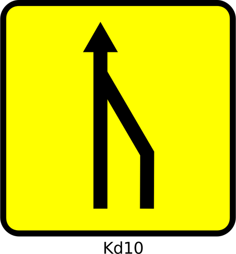 בתמונה וקטורית של הנתיב הימני roadsign הפחתת בצרפת