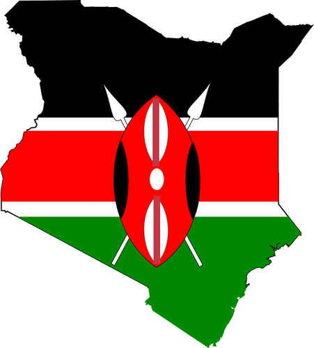 Drapeau et carte du Kenya