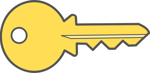 Yellow lock key vector image