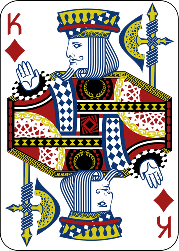 King of Diamonds gaming card vector illustration