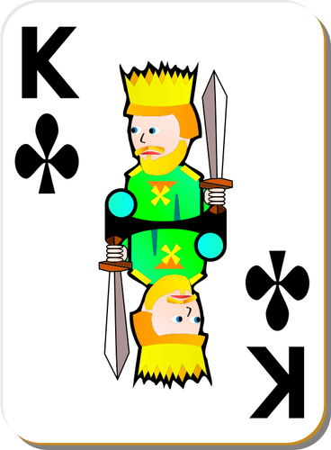 King of Clubs gaming kaart vector tekening