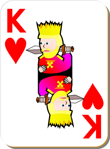 King of Hearts gaming card vector drawing