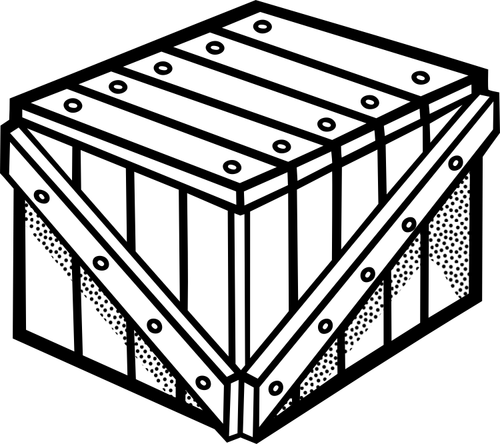 Clip art of wooden crate line art