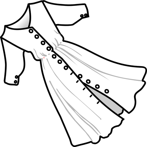 Line art vektorgrafik av klänning