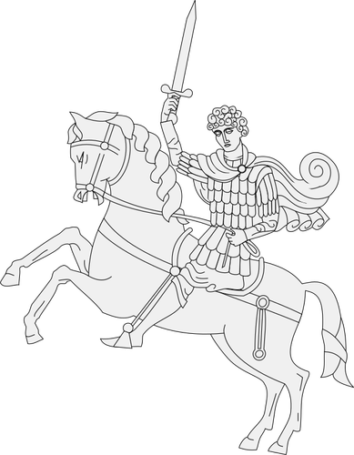 Statuen knight på hesteryggen