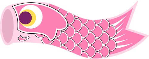 Růžový Koinobori vektorové ilustrace