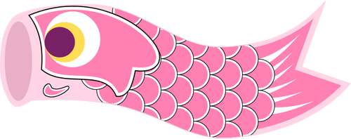 Pink Koinobori vector illustration