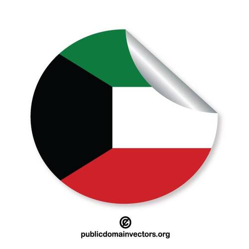 Pegatina con la bandera de Kuwait