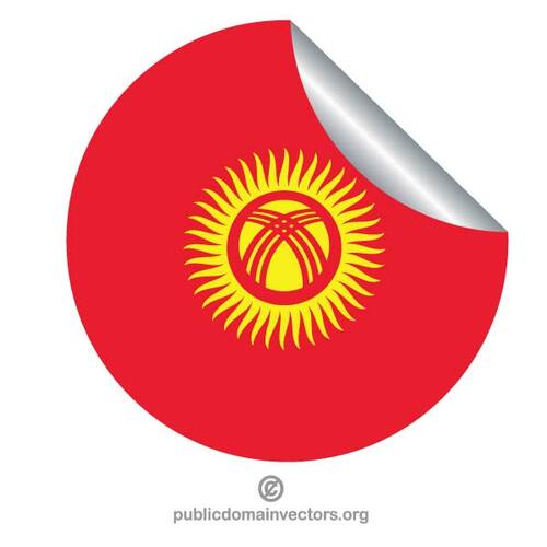 Autocollant avec le drapeau du Kirghizistan