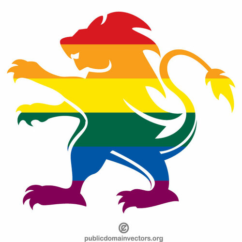 León heráldico bandera LGBT