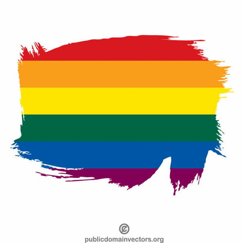 Bandeira de LGBT pintada