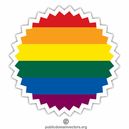 Klister märke med HBT-flagga