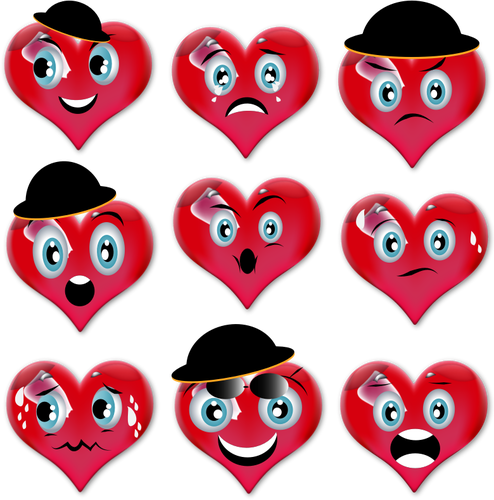 Conjunto de emoticons de amor