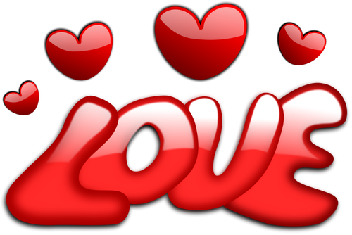 Love surrounded by hearts vector image