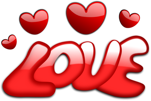 Amour entourée de cœurs vector image