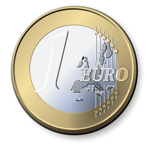 Один евро монет векторное изображение