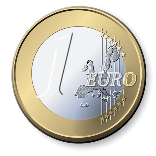 Één Euro munt vector afbeelding