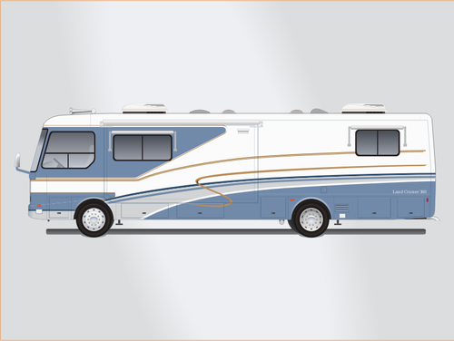 Land yacht motorhome bus vector image