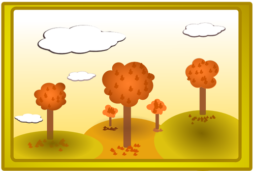 Fall nature landscape vector illustration