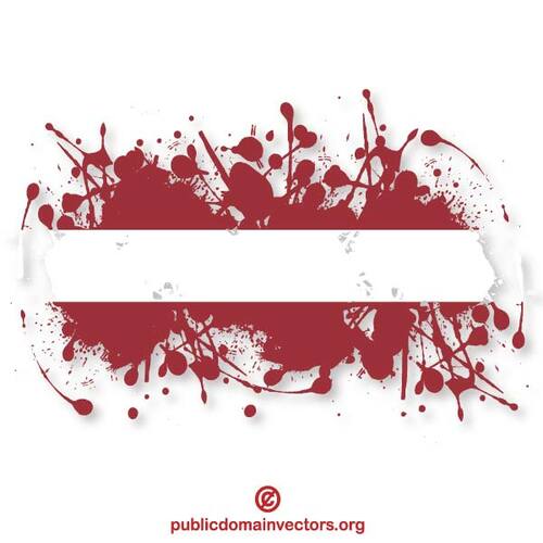 Flag of Latvia ink spatter