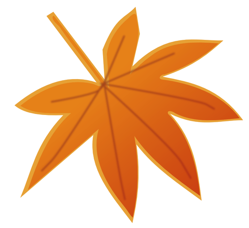 Orange autumn leaf vector image