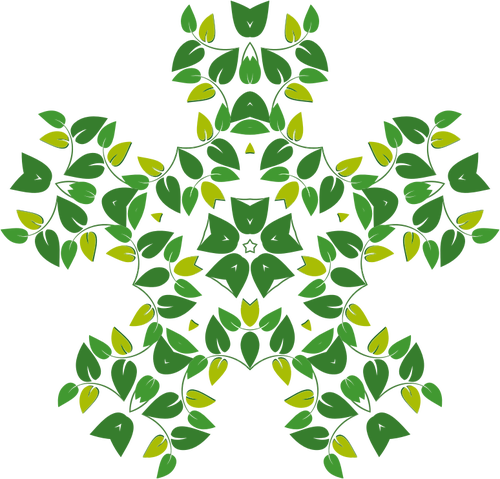 Dörtgen Bölümlü yapraklı desen illüstrasyon şeklinde