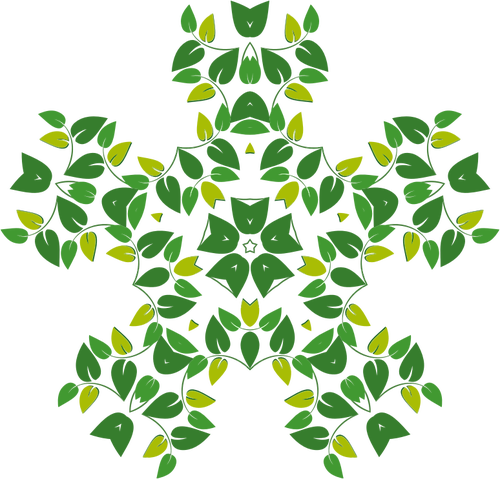 Quadrant shaped leafy pattern illustration