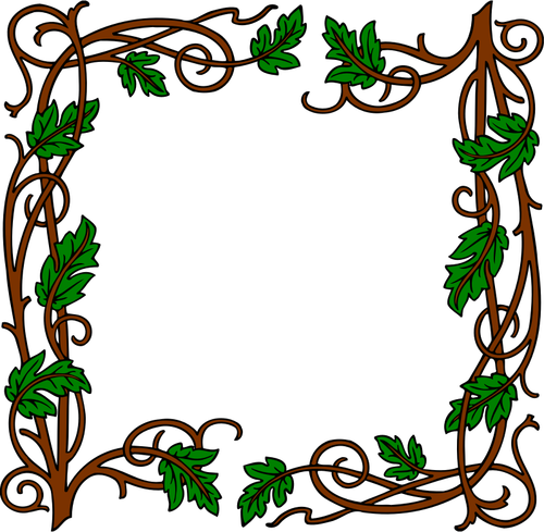 Leafy frame vector image