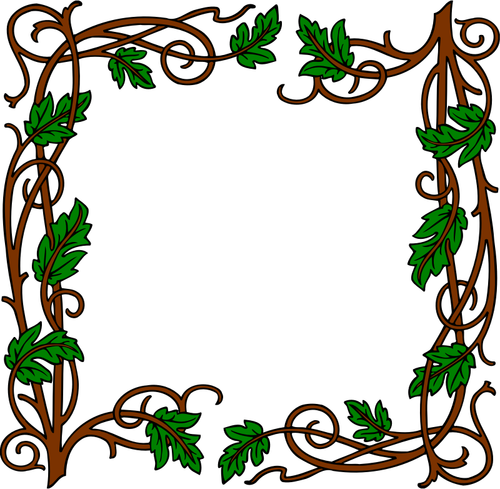 Leafy frame vector image