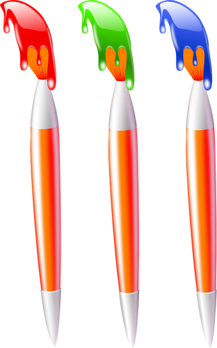 Three paint brushes vector image