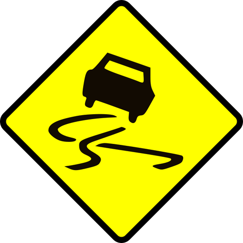 Slippery when wet caution sign vector image