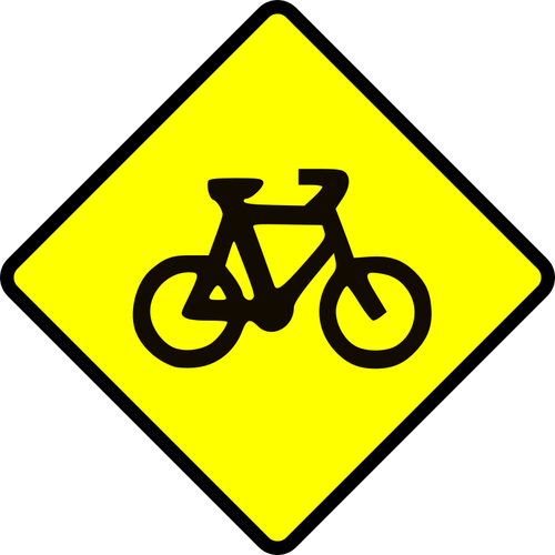 Bicicleta PRECAUCIÓN signo vector de la imagen
