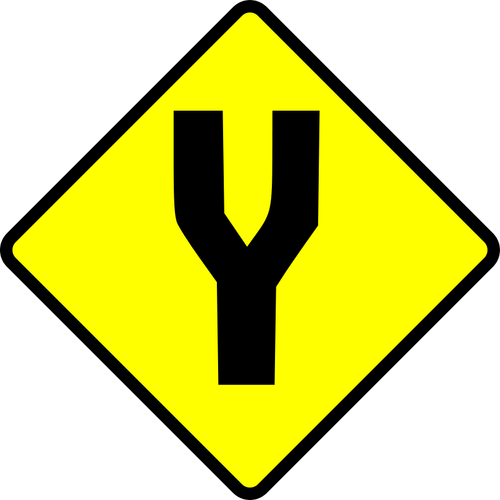 Развилки дороги знак осторожно векторное изображение